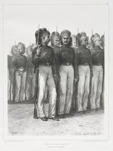 Infanterie Turque, Chasseurs by Auguste Raffet, print, 1837