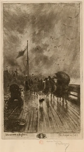 Un Débarquement en Angleterre by Félix-Hilaire Buhot, print, 1879