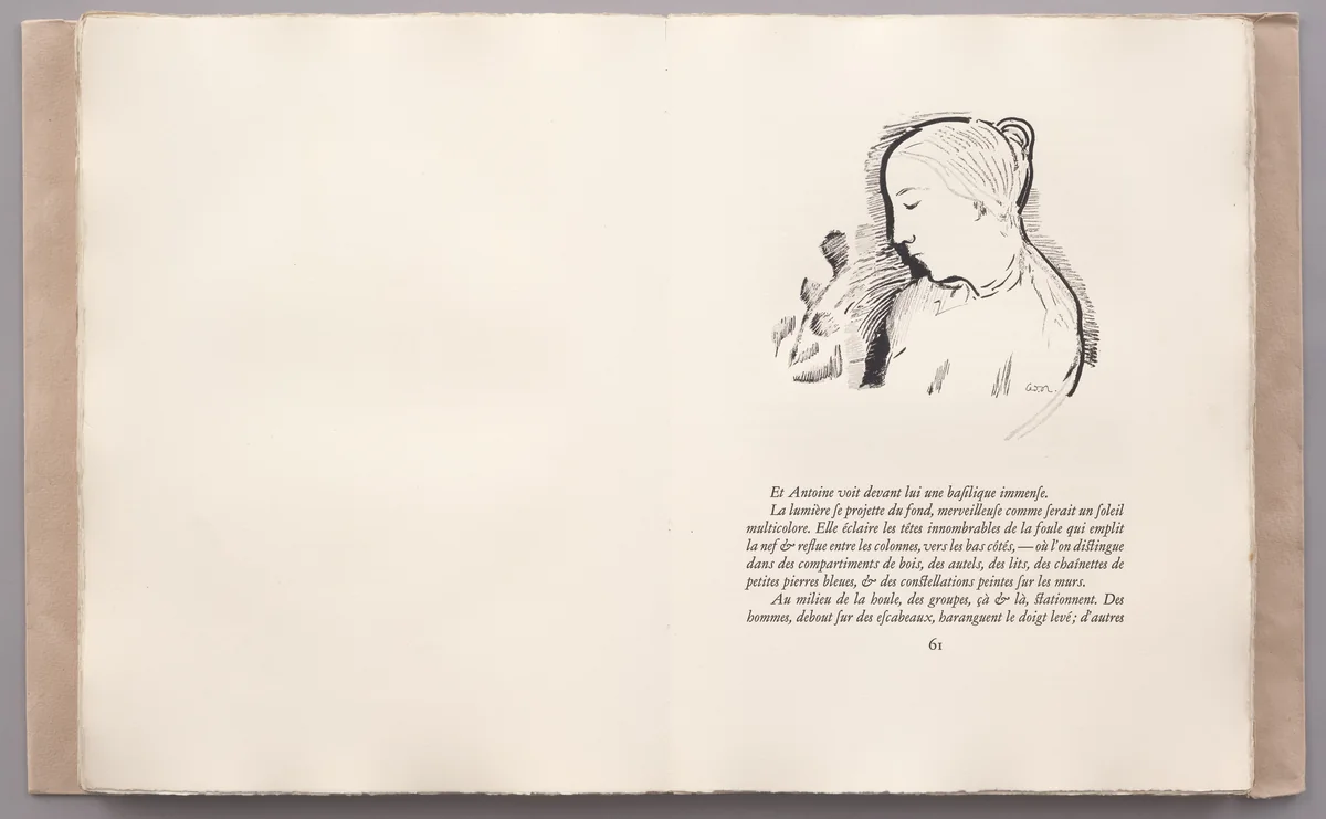 Headpiece (page 61) from La Tentation de Saint-Antoine by Odilon Redon, illustrated book, 1910