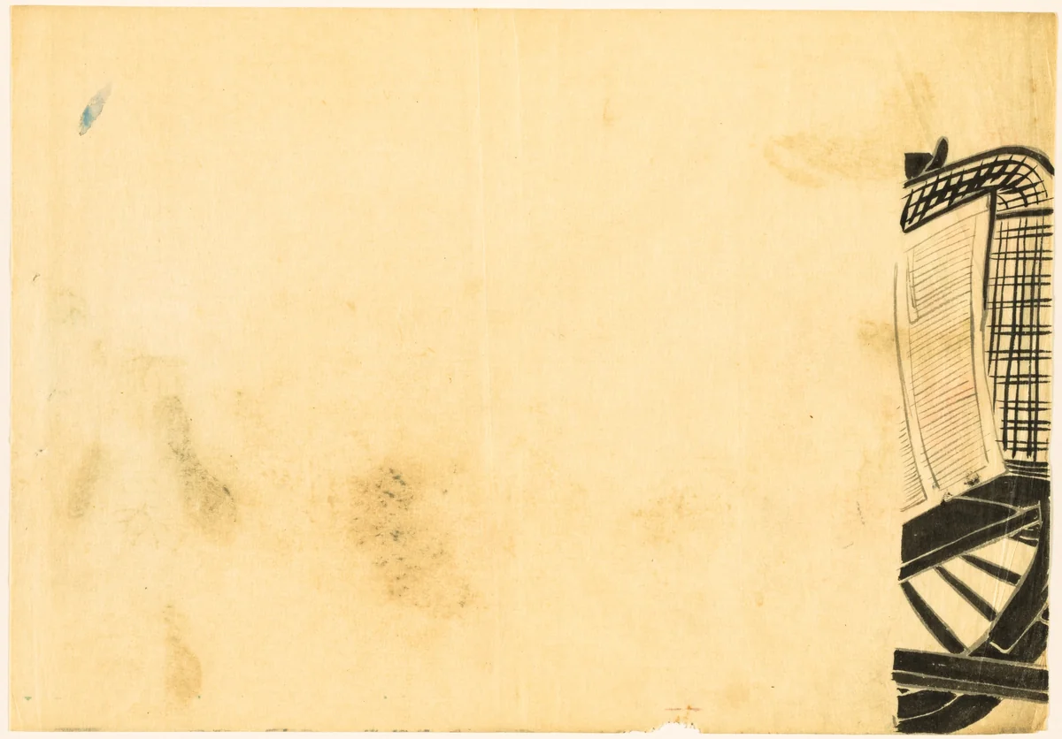 Flowers of a Hundred Worlds (Momoyogusa): Section of Flower-draped Carts (Hanasashiguruma) by Kamisaka Sekka, drawing, 1909