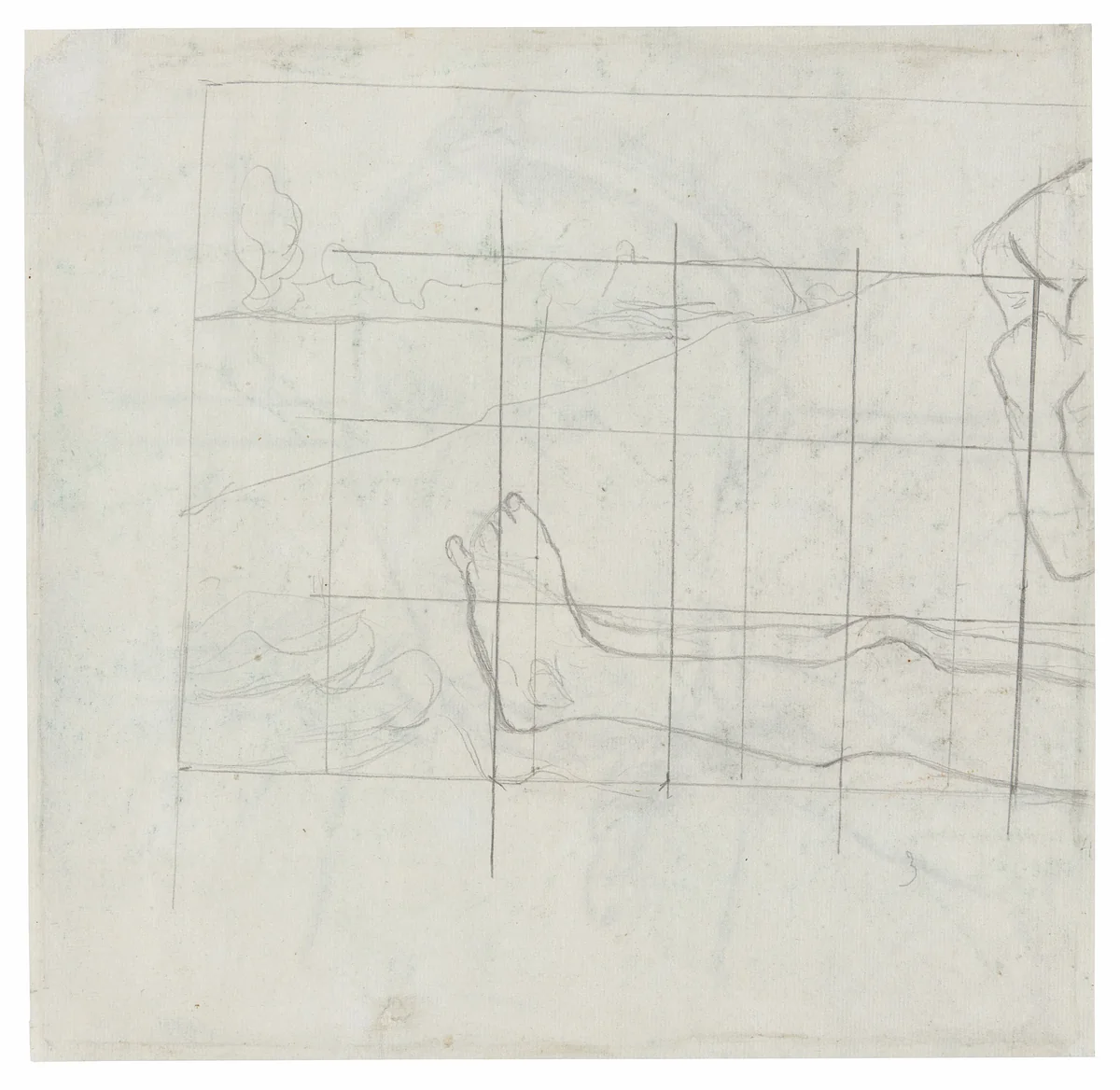 Design for a Jardiniere: The Toilette by Paul Gauguin, drawing, 1881-1892