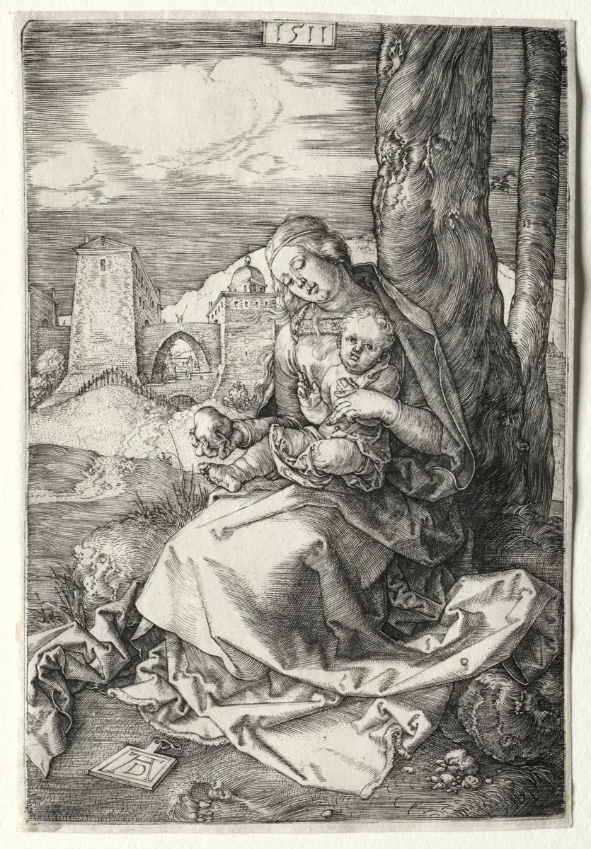 The Virgin and Child with the Pear by Albrecht Dürer, print, 1511