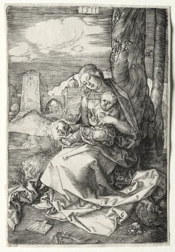 The Virgin and Child with the Pear by Albrecht Dürer, print, 1511