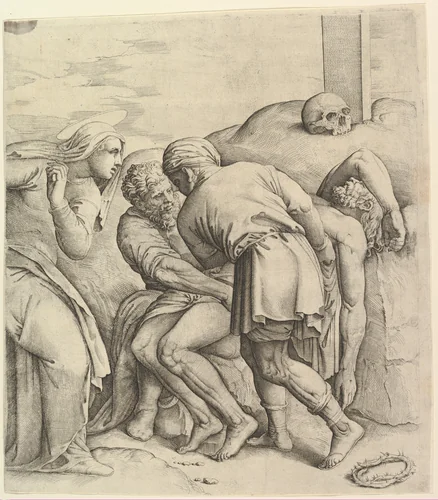 The Entombment of Christ by Battista Franco, print, 1525-1535