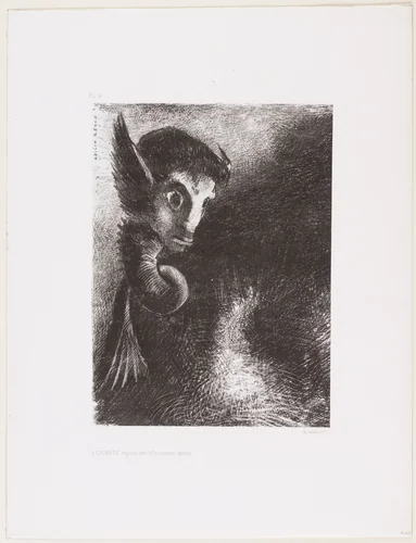 The Chimera Regarded All Things with Terror (La Chimère regarda avec effroi toutes choses) by Odilon Redon, print, 1886
