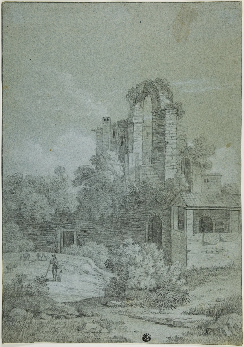 Ruins of Birg Castle by Carl Ludwig Kaaz, drawing, 1800-1810