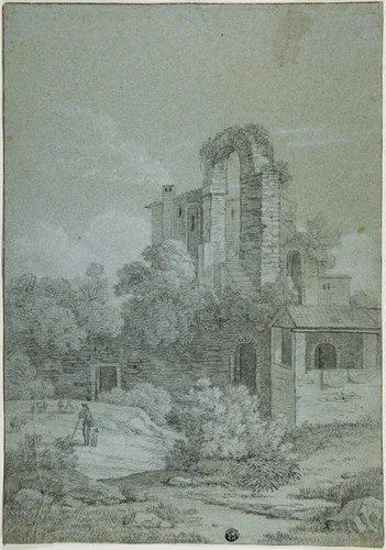 Ruins of Birg Castle by Carl Ludwig Kaaz, drawing, 1800-1810