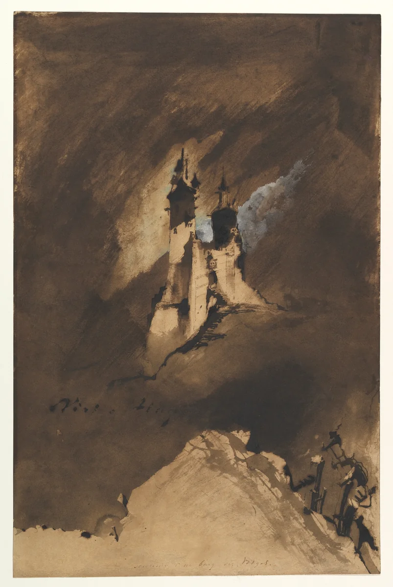 Souvenir of a Castle in Vosges by Victor Hugo, drawing, 1857