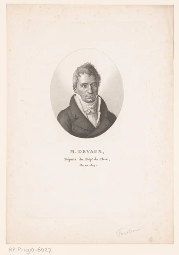 Portret van Augustin Devaux by Ambroise Tardieu, print, 1820-1821