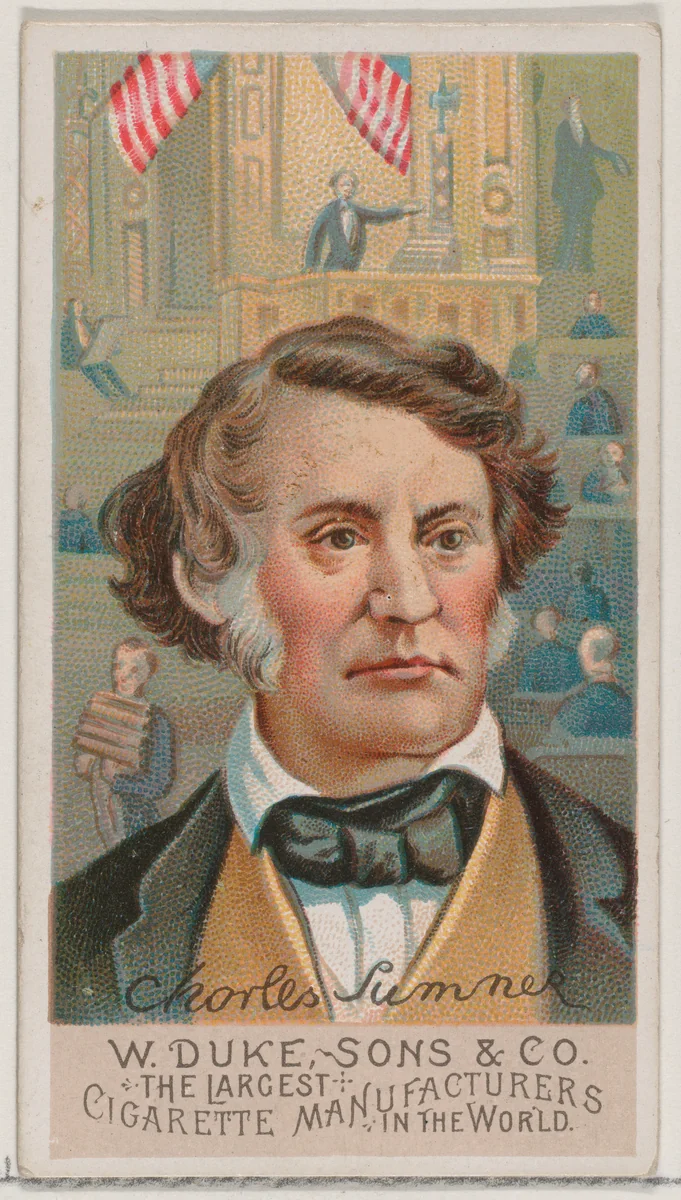 Charles Sumner, from the series Great Americans (N76) for Duke brand cigarettes by W. Duke, Sons & Co., print, 1888