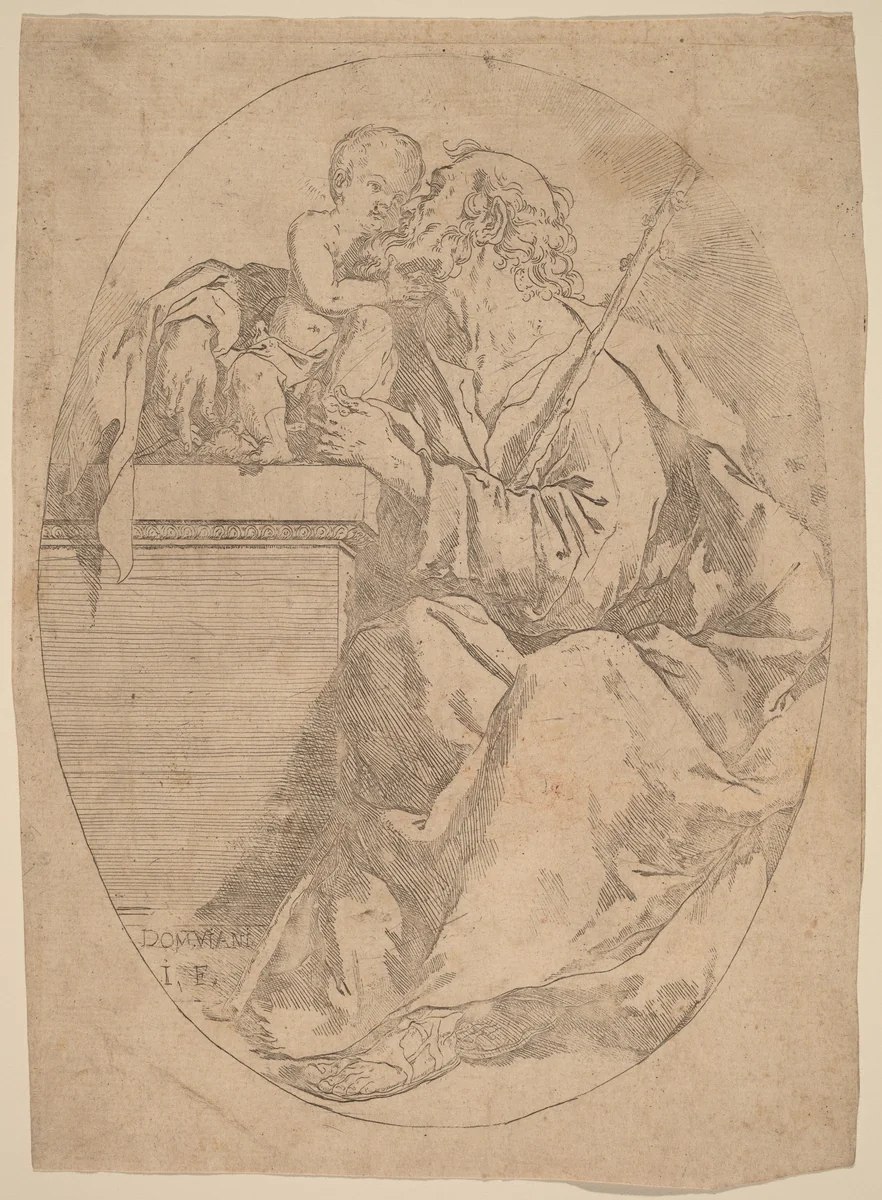 Saint Joseph and the Christ Child by Domenico Maria Viani, print, 1690-1700