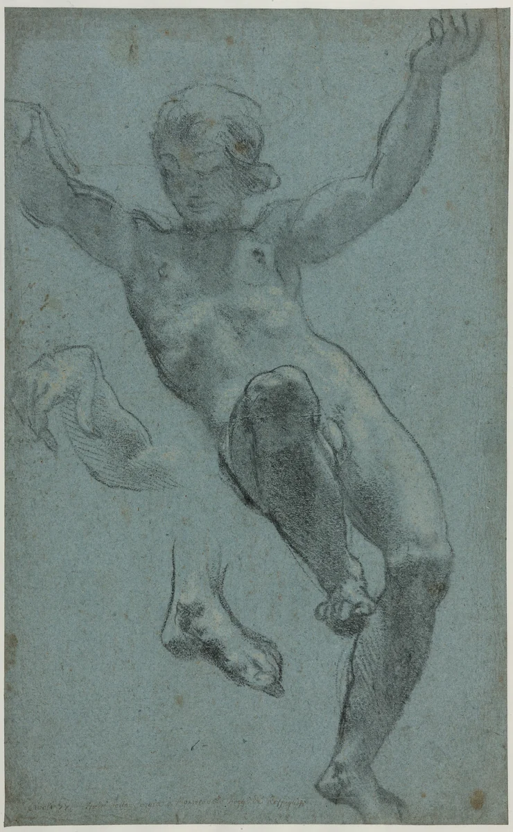 Study of a Youth for the Loggia of Cupid and Psyche by Ludovico Cardi, drawing, 1611-1613