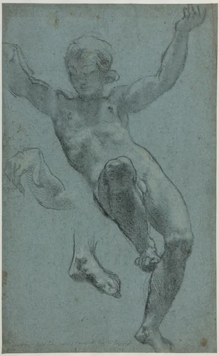Study of a Youth for the Loggia of Cupid and Psyche by Ludovico Cardi, drawing, 1611-1613
