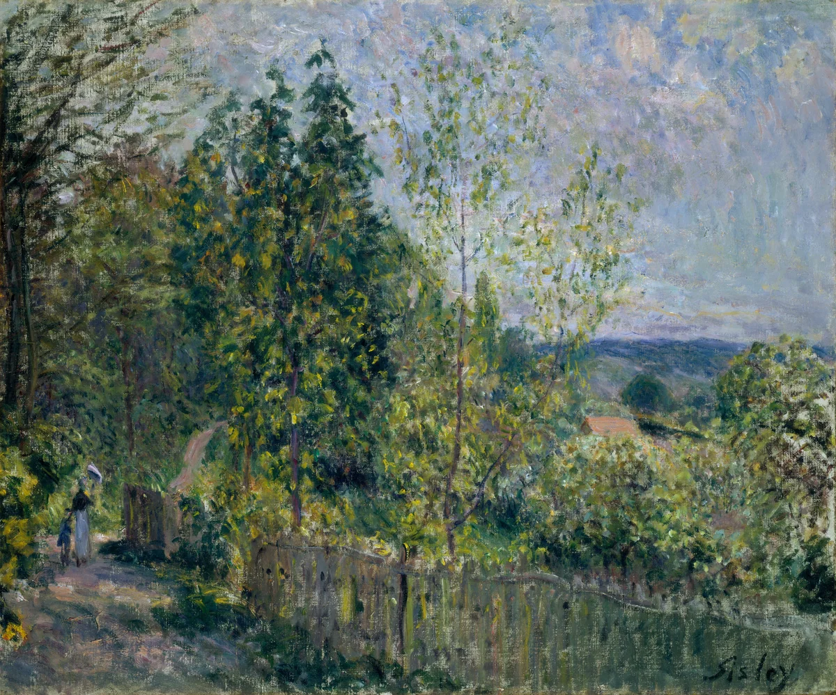 The Road in the Woods by Alfred Sisley, painting, 1879