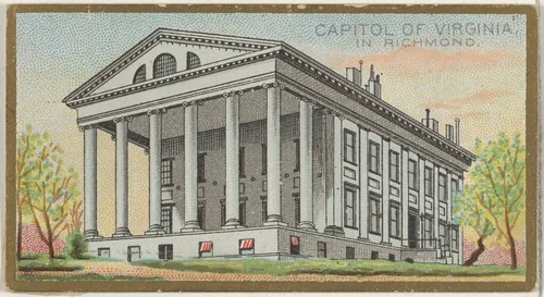 Capitol of Virginia in Richmond, from the General Government and State Capitol Buildings series (N14) for Allen & Ginter Cigarettes Brands by Allen & Ginter, print, 1889