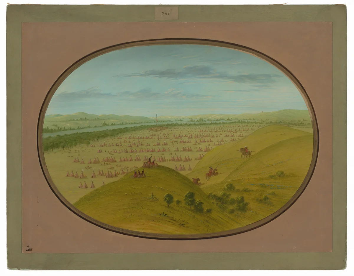 Fort Pierre by George Catlin, painting, 1861-1869