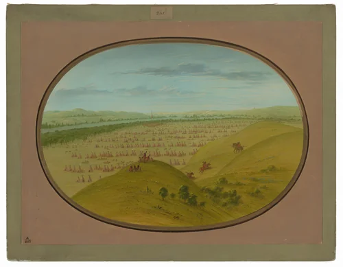 Fort Pierre by George Catlin, painting, 1861-1869