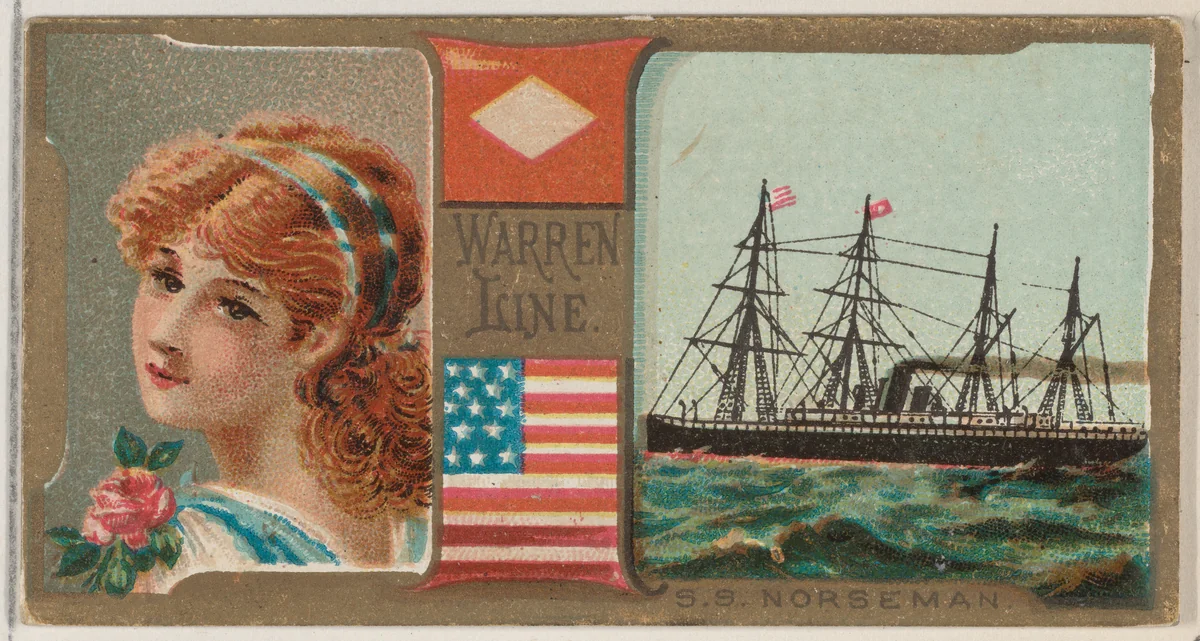 Steamship Norseman, Warren Line, from the Ocean and River Steamers series (N83) for Duke brand cigarettes by W. Duke, Sons & Co., print, 1887