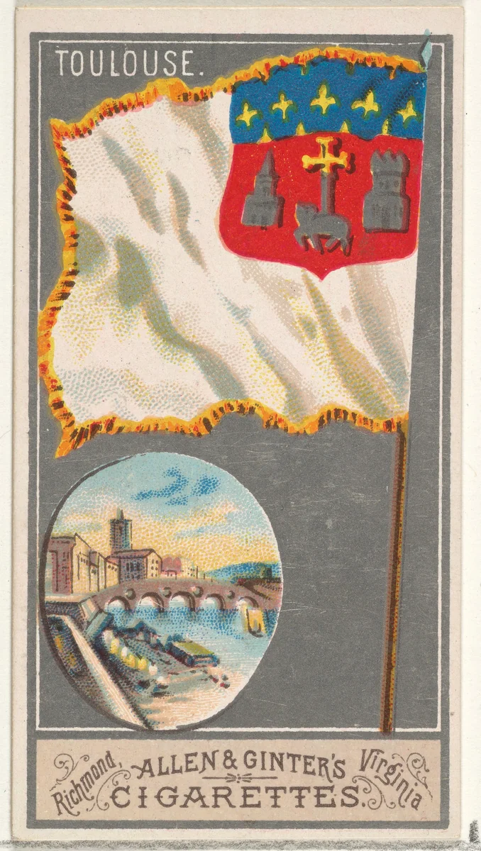 Toulouse, from the City Flags series (N6) for Allen & Ginter Cigarettes Brands by Allen & Ginter, print, 1887