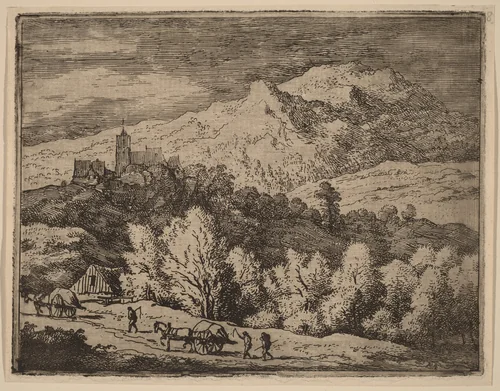 Two Carts by Allart van Everdingen, print, 1645-1656