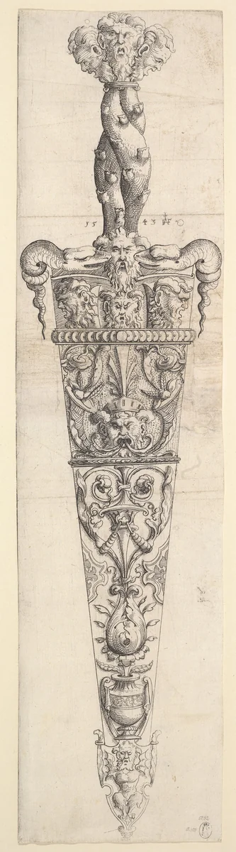 (Design for a Dagger and Sheath) by Augustin Hirschvogel, print, 1543