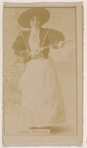 Jessie Merrilles, from the Actresses series (N245) issued by Kinney Brothers to promote Sweet Caporal Cigarettes by Kinney Brothers Tobacco Company, photograph, 1890