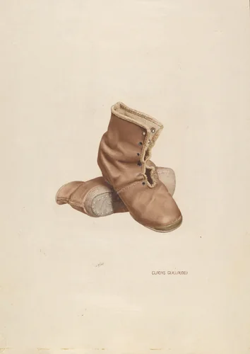 Child's Shoes by Gladys M. Guillaudeu, index of american design, 1940