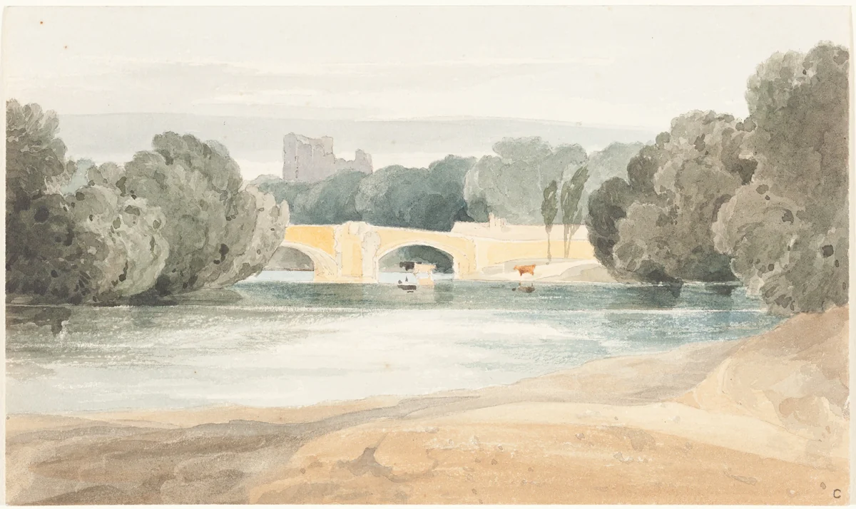 Bridge at Knaresborough by James Bulwer; John Sell Cotman, drawing, 1802-1804