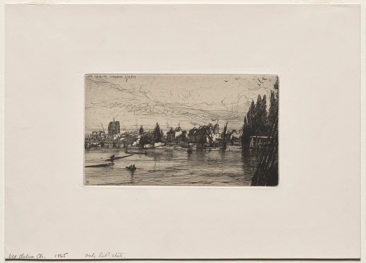 Old Chelsea Church by Francis Seymour-Haden, print, 1865