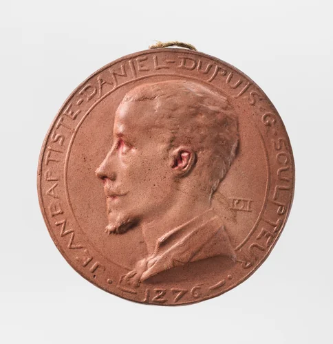 Self-portrait by Daniel Jean-Baptiste Dupuis, metalwork, 1876