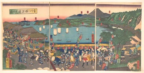 A Distant View of Yokohama from Kanagawa by Utagawa Yoshitora (歌川芳虎), print, 1860