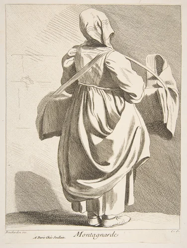A Woman from the Mountains by Anne Claude Philippe de Tubières, print, 1737