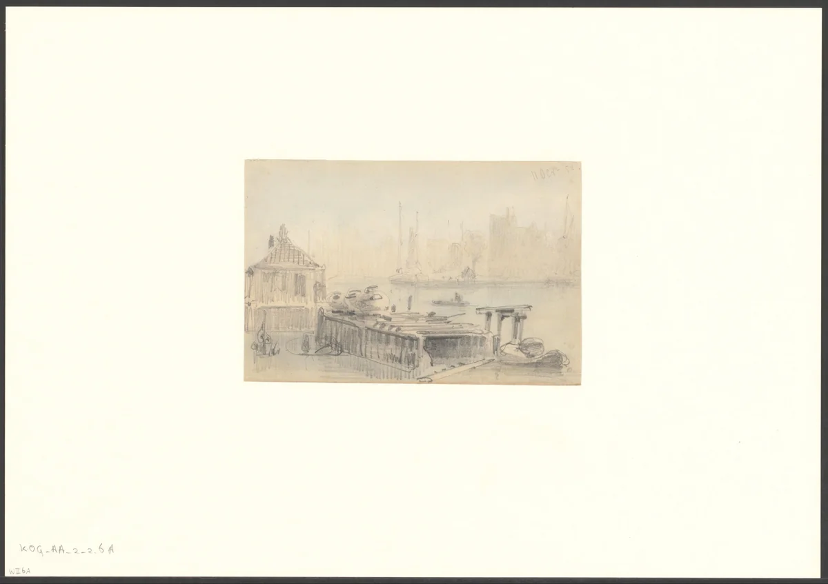 Gezicht op het Bothuisje by Everhardus Koster, drawing, 1852