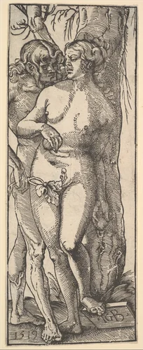 Adam and Eve by Hans Baldung, print, 1519