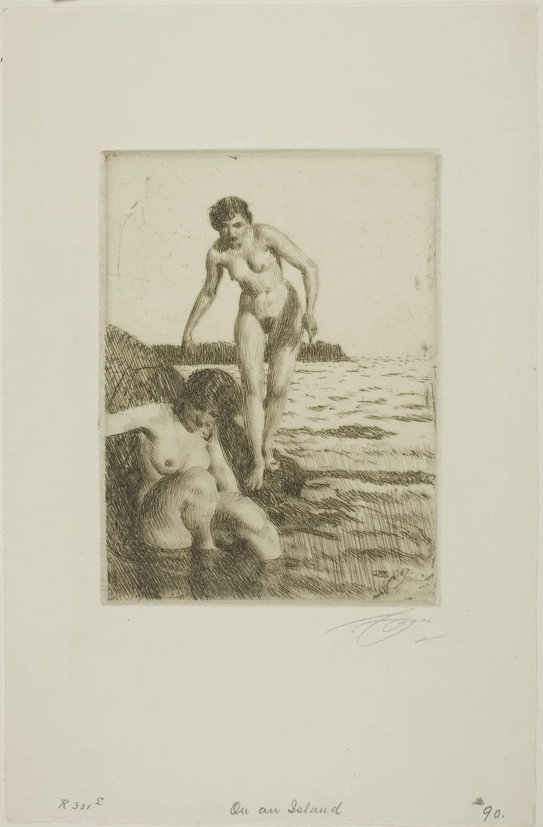 On Hemsö Island by Anders Zorn, print, 1917