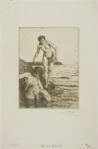 On Hemsö Island by Anders Zorn, print, 1917