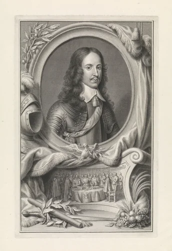 Portret van prins Willem II van Oranje by Pieter Tanjé, print, 1749