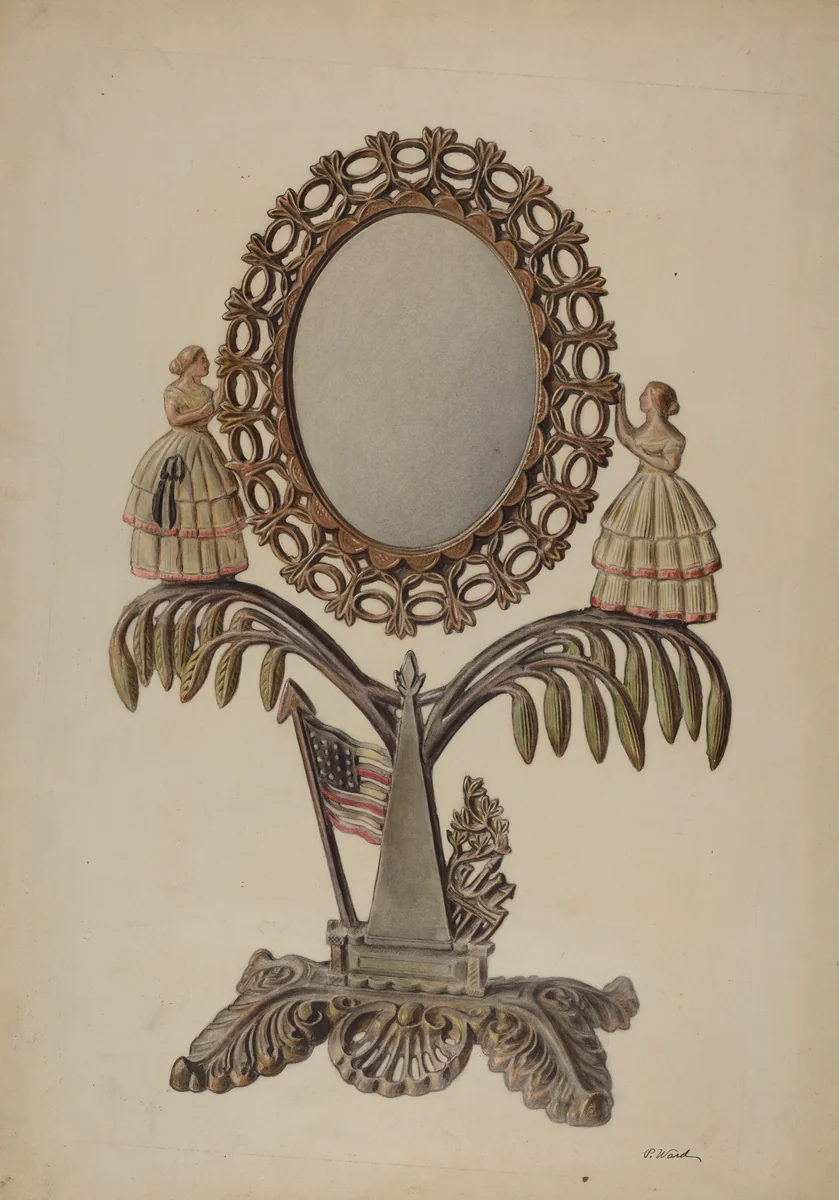 Dressing Mirror (cast iron) by Paul Ward, index of american design, 1939