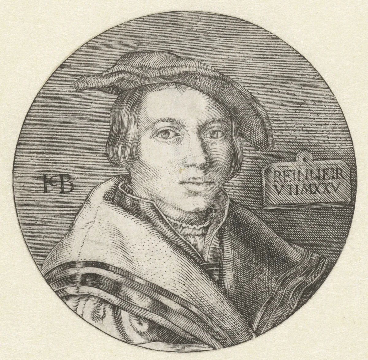 Portret van jongen met baret by anonymous, print, 1525-1609