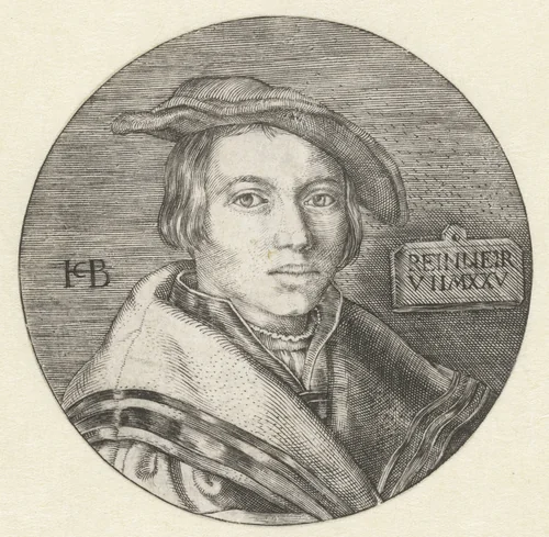 Portret van jongen met baret by anonymous, print, 1525-1609