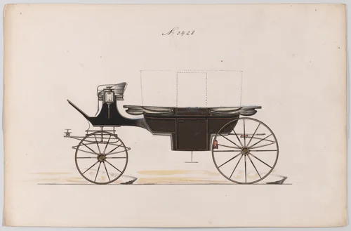 Design for Landau, No. 3428 by Brewster & Co., drawing, 1878