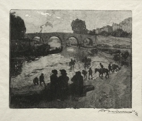 L'Abreuvoir du Pont Marie by Auguste Louis Lepère, print, 1890