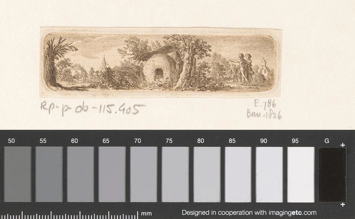 Landschap met bakoven by Daniel Nikolaus Chodowiecki, print, 1795