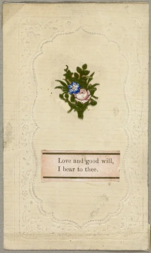 Love and Good Will, I Bear to Thee (Valentine) by Unknown Artist, other, 1825-1835