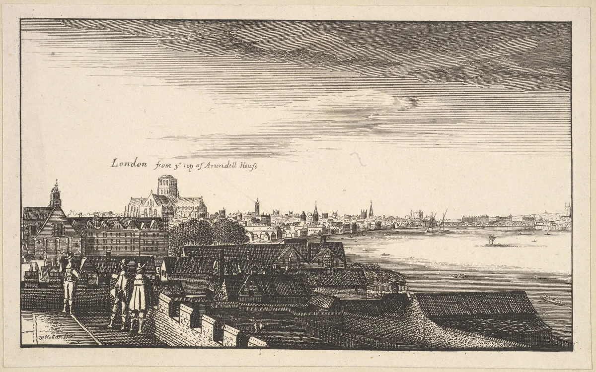 London from Arundel House (copy) by Wenceslaus Hollar, print, 1643-1750