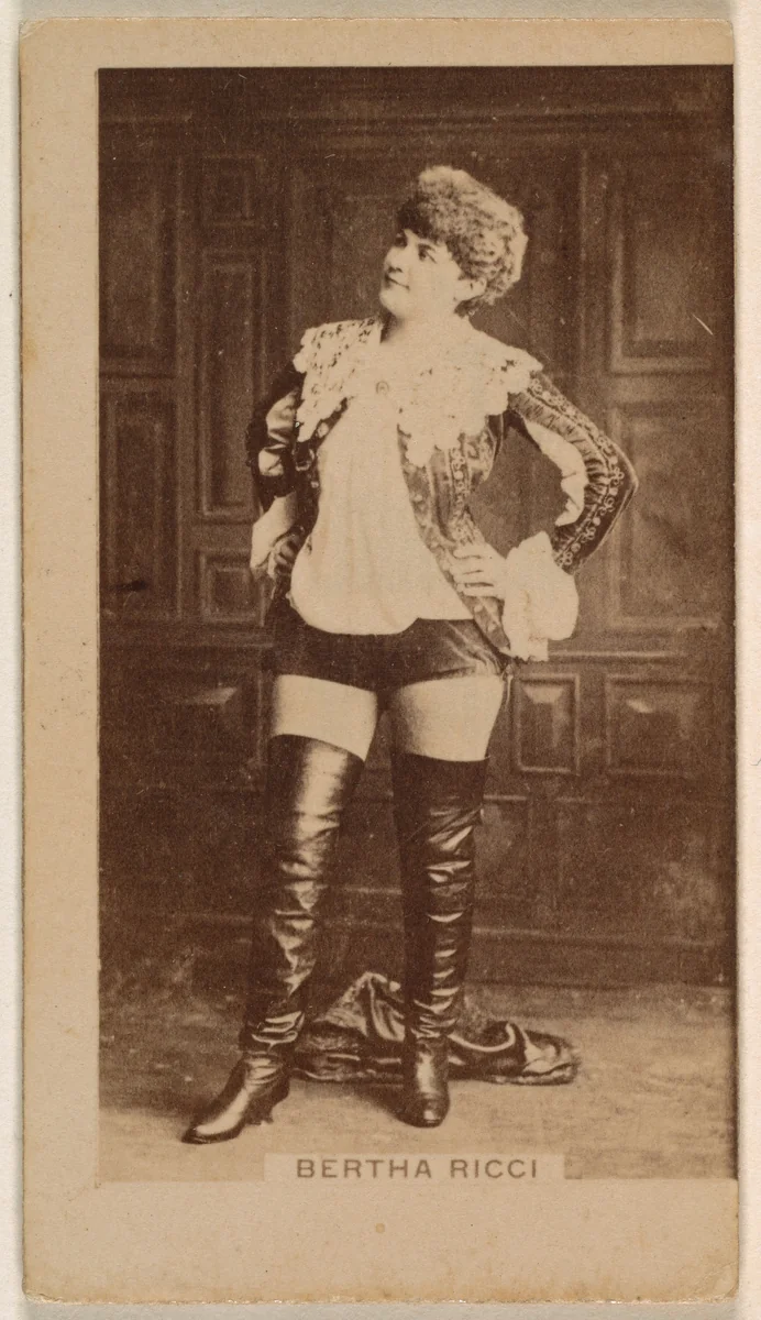 Bertha Ricci, from the Actresses series (N245) issued by Kinney Brothers to promote Sweet Caporal Cigarettes by Kinney Brothers Tobacco Company, photograph, 1890