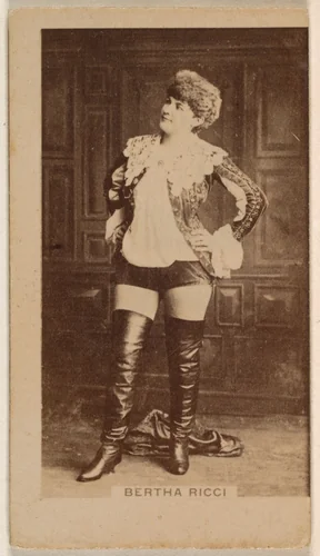 Bertha Ricci, from the Actresses series (N245) issued by Kinney Brothers to promote Sweet Caporal Cigarettes by Kinney Brothers Tobacco Company, photograph, 1890