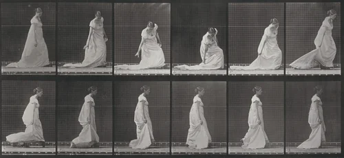 Plate Number 207. Stooping and lifting train by Eadweard Muybridge, photograph, 1887