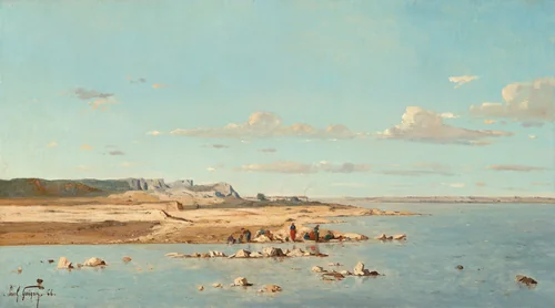 Washerwomen on the Banks of the Durance by Paul Guigou, painting, 1866