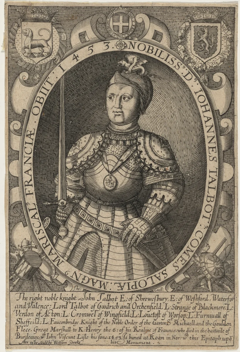 John Talbot, First Earl of Shrewsbury by Thomas Cecil, print, 1555-1687